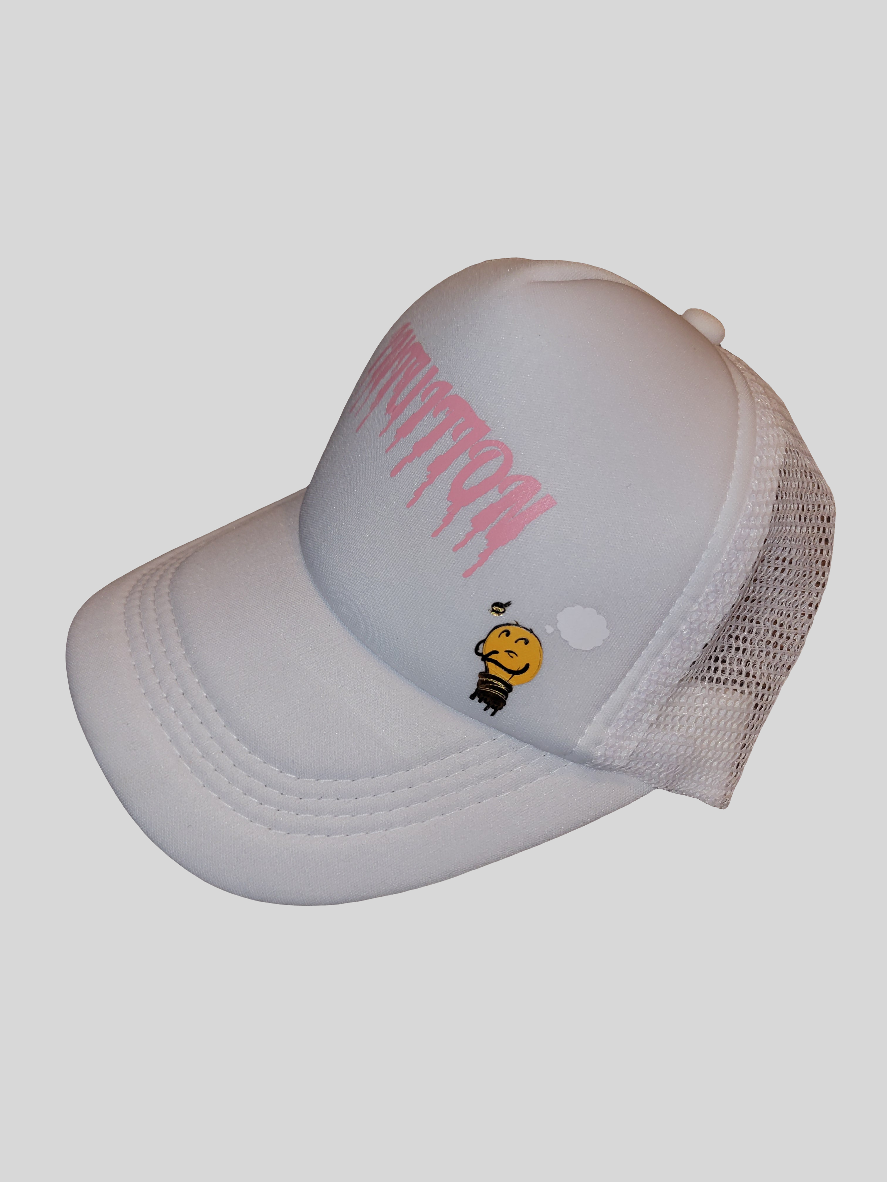 White & pink Intuition Trucker hat