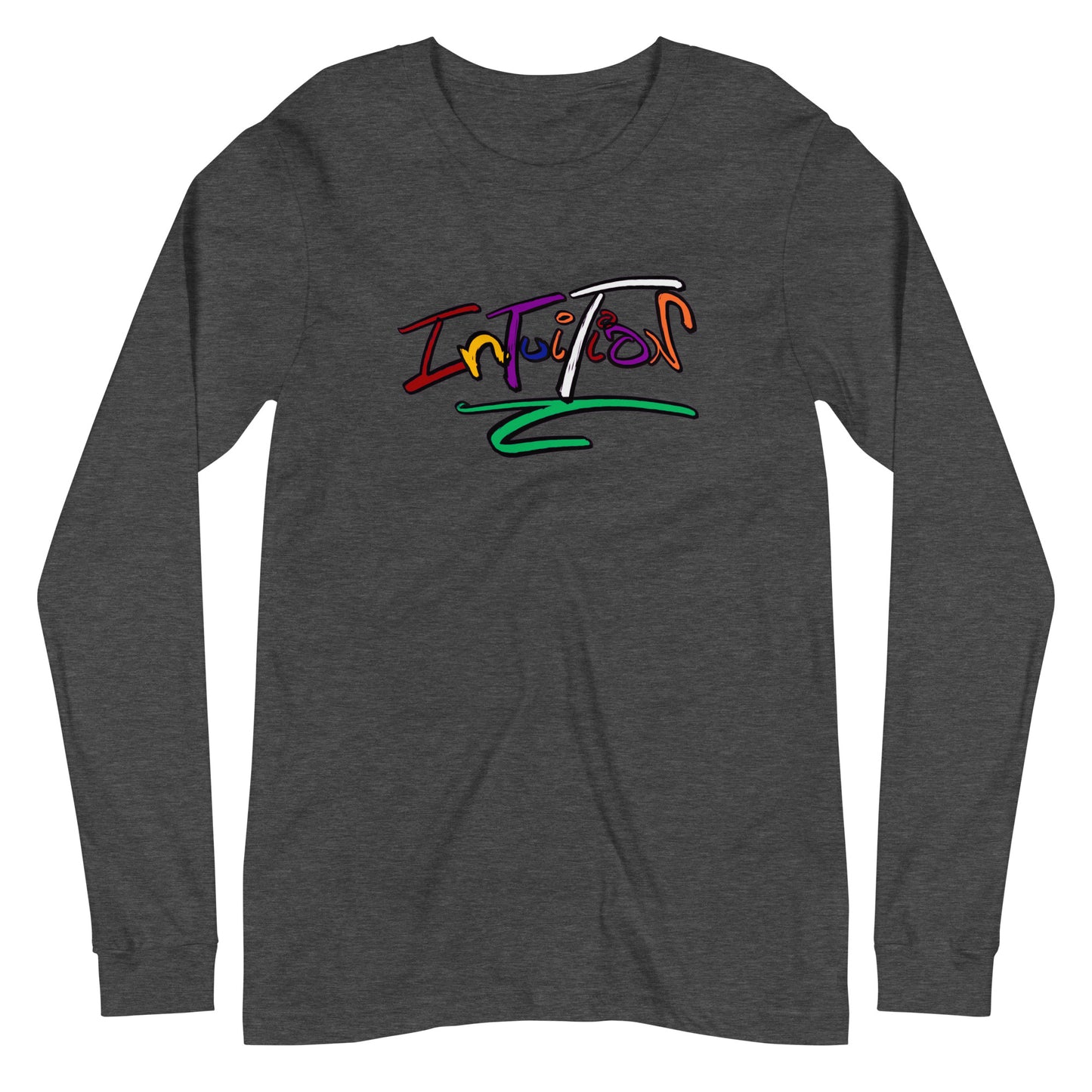 Unisex Intuition script letter Long Sleeve Tee