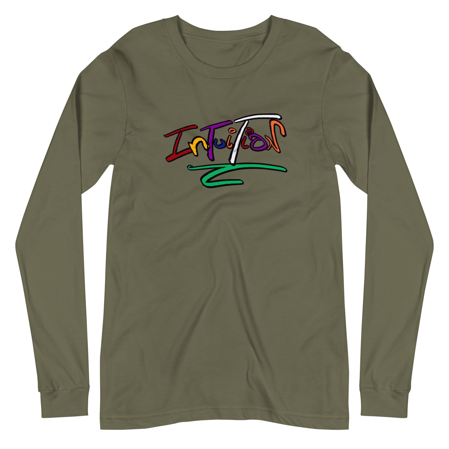 Unisex Intuition script letter Long Sleeve Tee