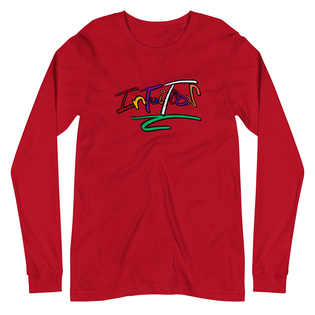 Unisex Intuition script letter Long Sleeve Tee